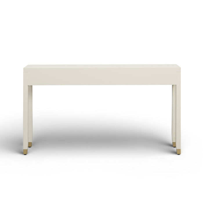 Dani 54" Cream Faux Shagreen 2-Drawer Console Table