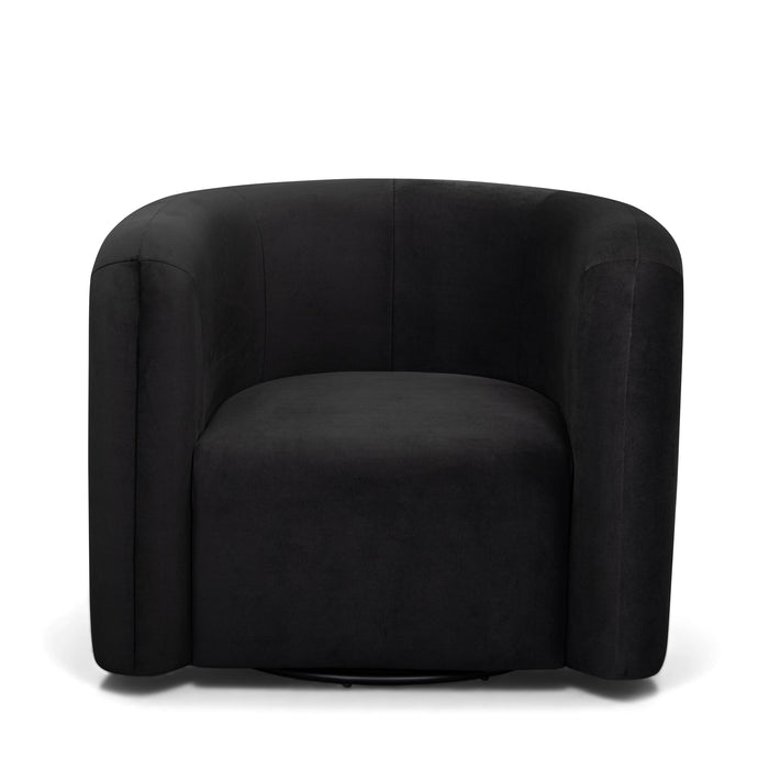 Curves Performance Velvet Swivel Accent Chair