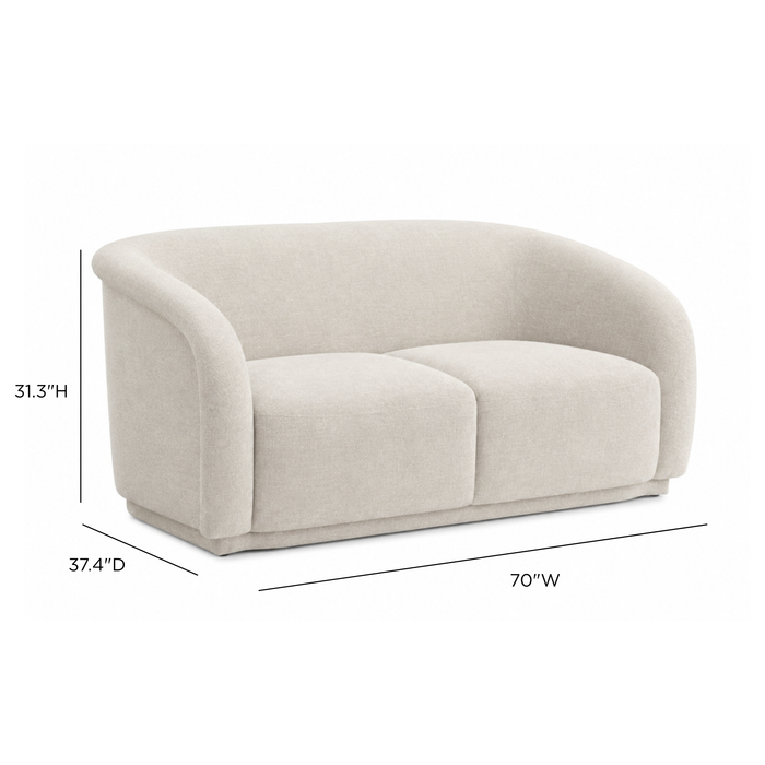 Yara 70" Pleated Performance Velvet Loveseat