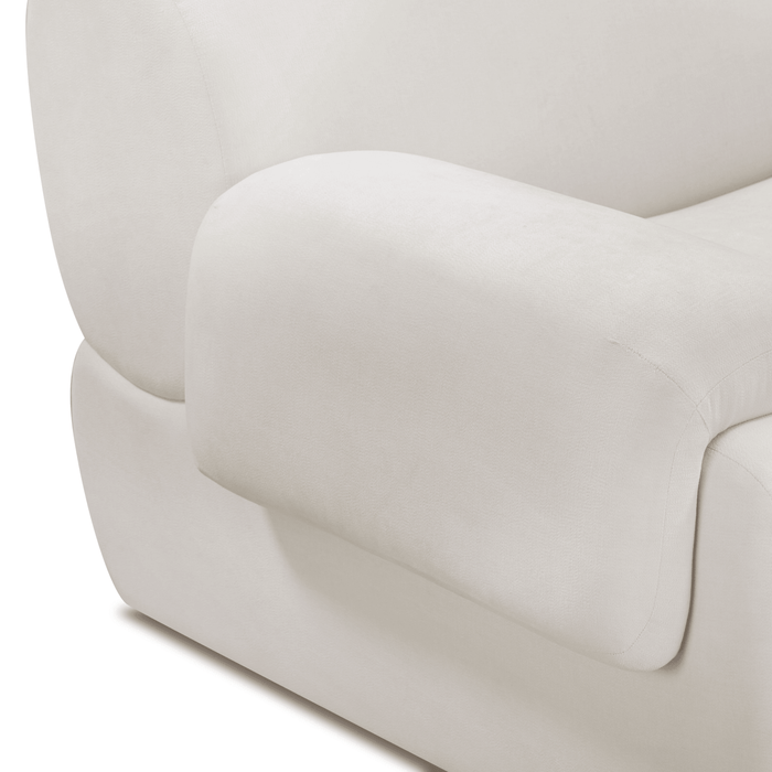 Zenith Contract-Grade Upcycled Fabric Cream Corner Chair