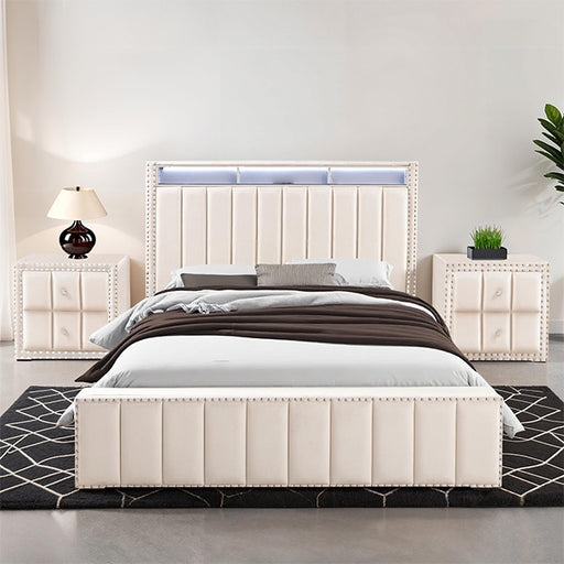Farese Queen Bed w/ 2 Nightstands - Dream Home Furniture & Mattress (Waite Park, MN)