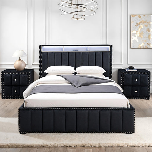 Farese Queen Bed w/ 2 Nightstands - Dream Home Furniture & Mattress (Waite Park, MN)