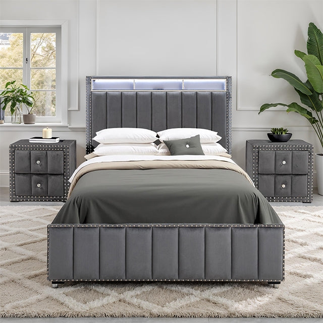 Farese Queen Bed w/ 2 Nightstands - Dream Home Furniture & Mattress (Waite Park, MN)