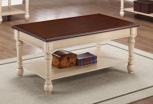 Transitional Dark Brown/Antique White Coffee Table image