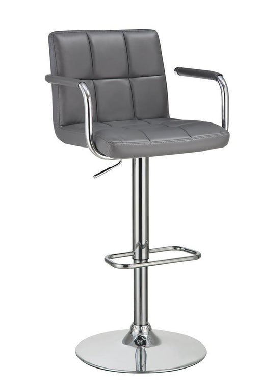 G121096 Contemporary Grey and Chrome Adjustable Bar Stool with Arms image